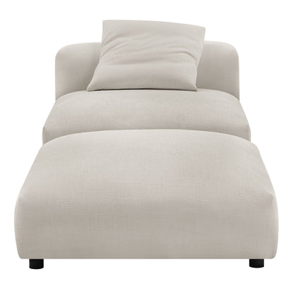 Solace  Modular Upholstered Fabric Armless Chair and Ottoman Set