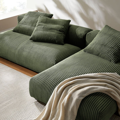 Solace 2-Piece Modular Corduroy Upholstered Sectional Sofa With Chaise