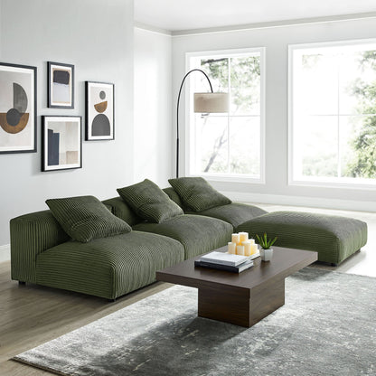 Solace 4-Piece Modular Corduroy Upholstered Sectional Sofa by Modway