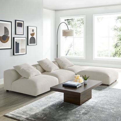 Solace 4-Piece Modular Upholstered Fabric Sectional Sofa by Modway