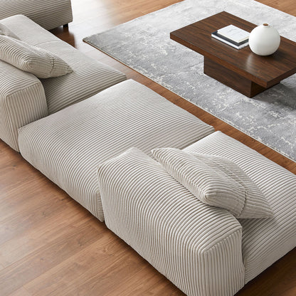 Solace 4-Piece Modular Corduroy Upholstered Sectional Sofa With Ottoman by Modway