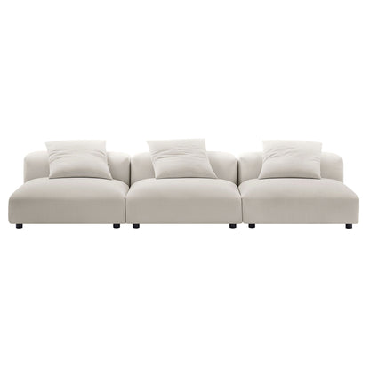 Solace 3-Piece Modular Upholstered Fabric Sofa