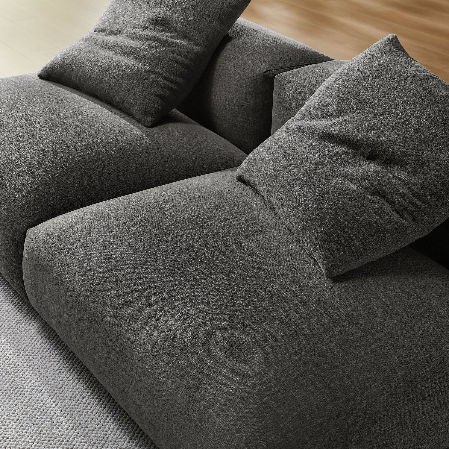 Solace 2-Piece Modular Upholstered Fabric Sofa