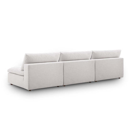 Commix Down Filled Overstuffed 3-Piece Armless Sectional Sofa