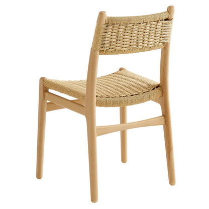 Wynn Rope and Wood Dining Side Chairs Set of 2 By HouseBean