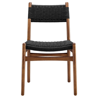 Wynn Rope and Wood Dining Side Chairs Set of 2 By HouseBean