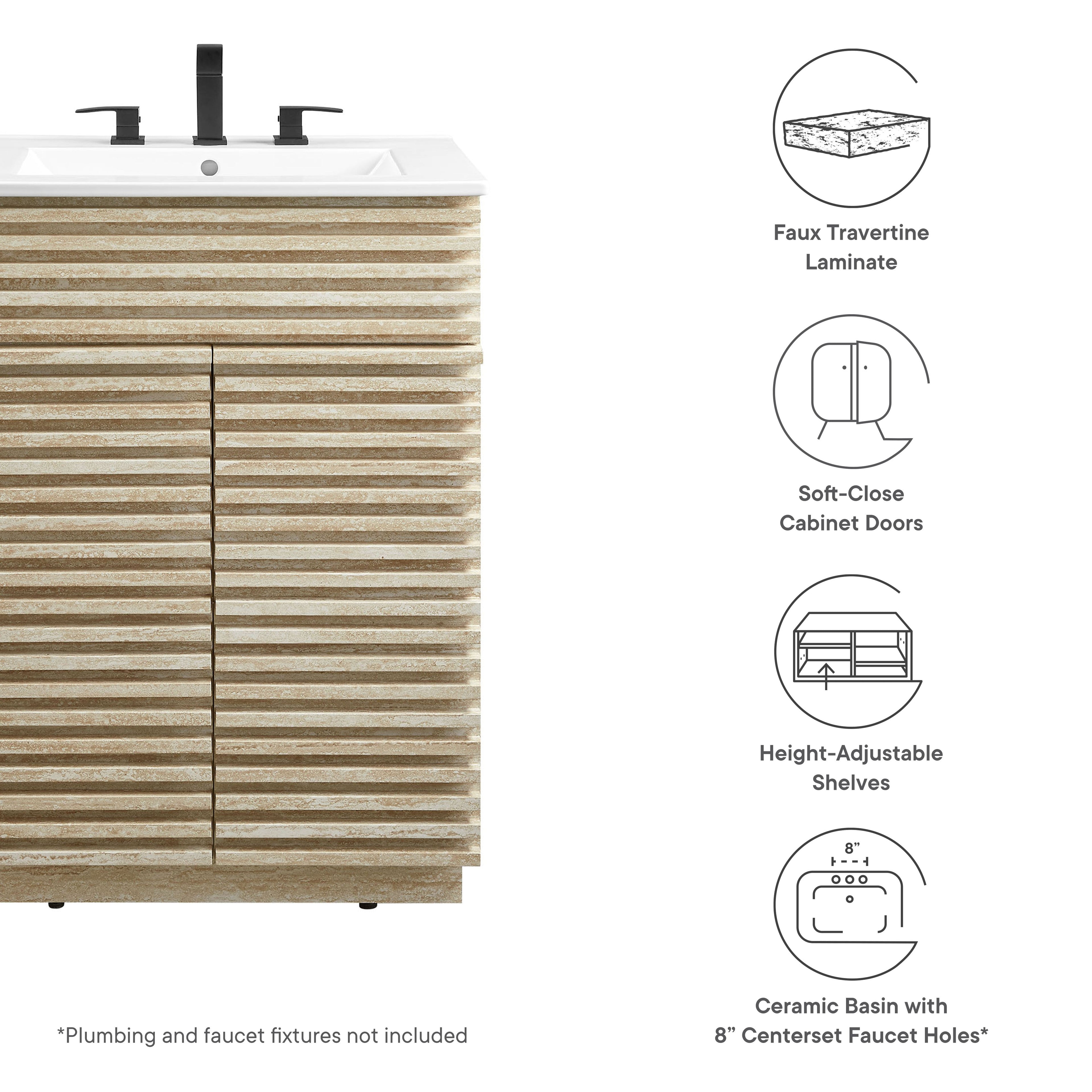 Render 18&quot; and 24&quot; Bathroom Vanities with White Basin Included By HouseBean