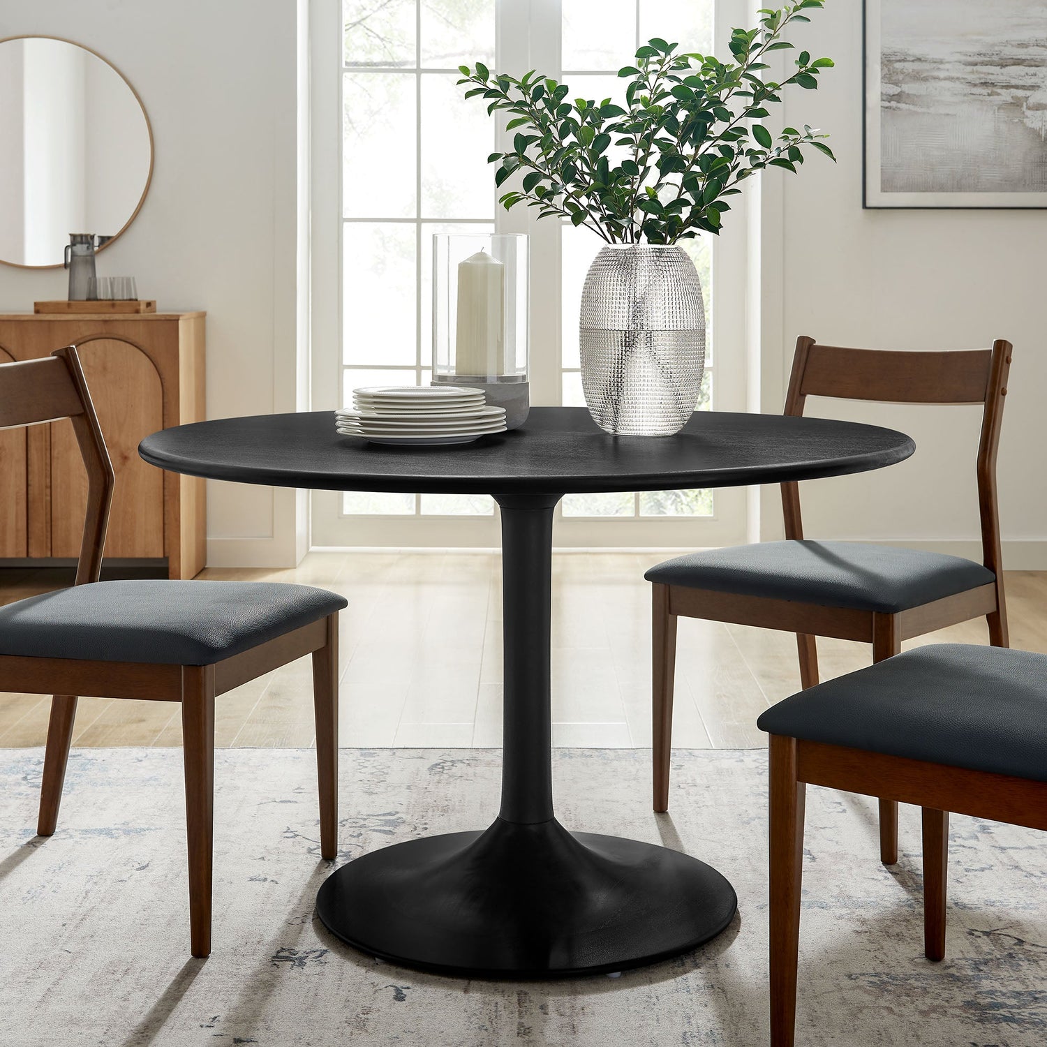 Lippa 48&quot; Round Solid Wood Dining Table By HouseBean