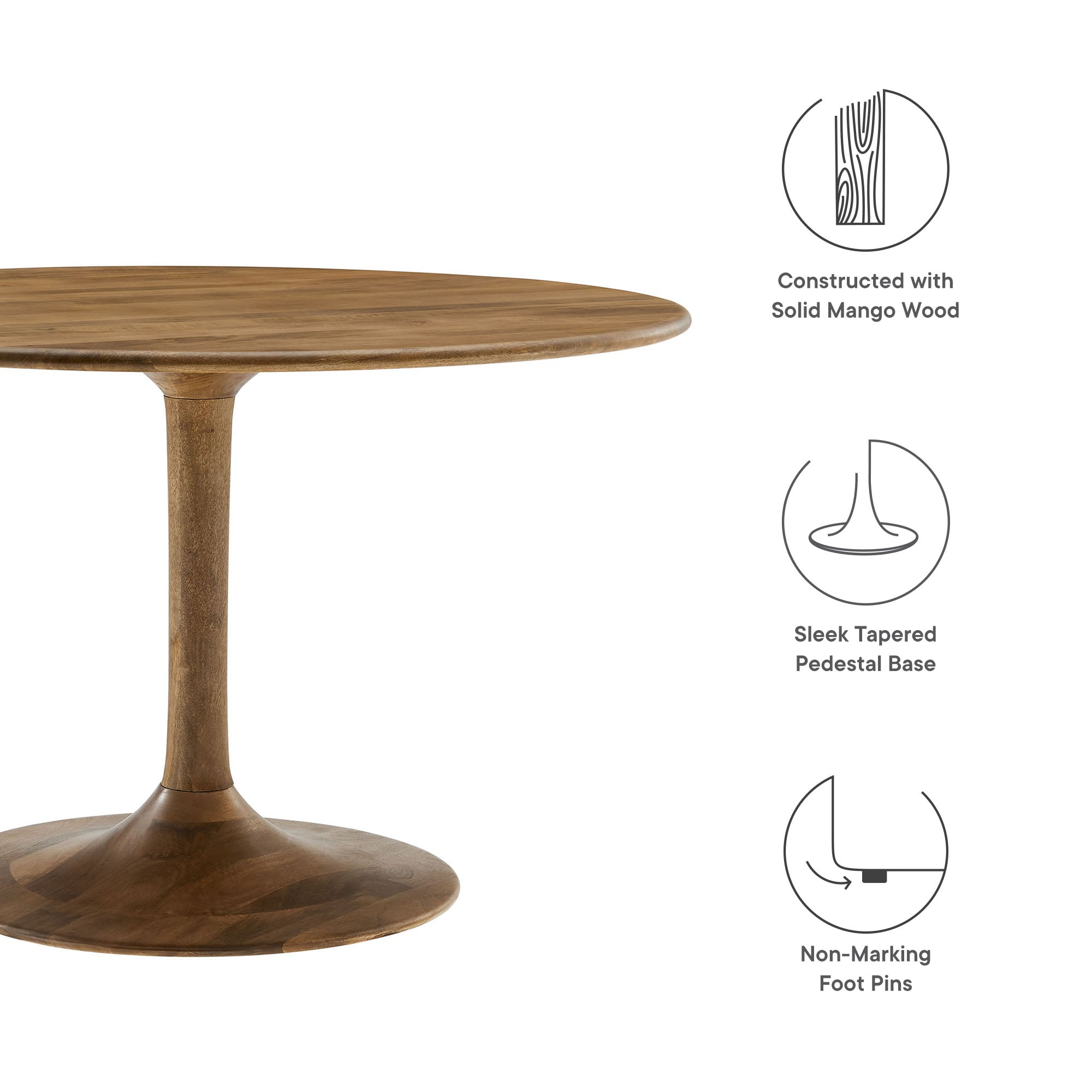 Lippa 48&quot; Round Solid Wood Dining Table By HouseBean