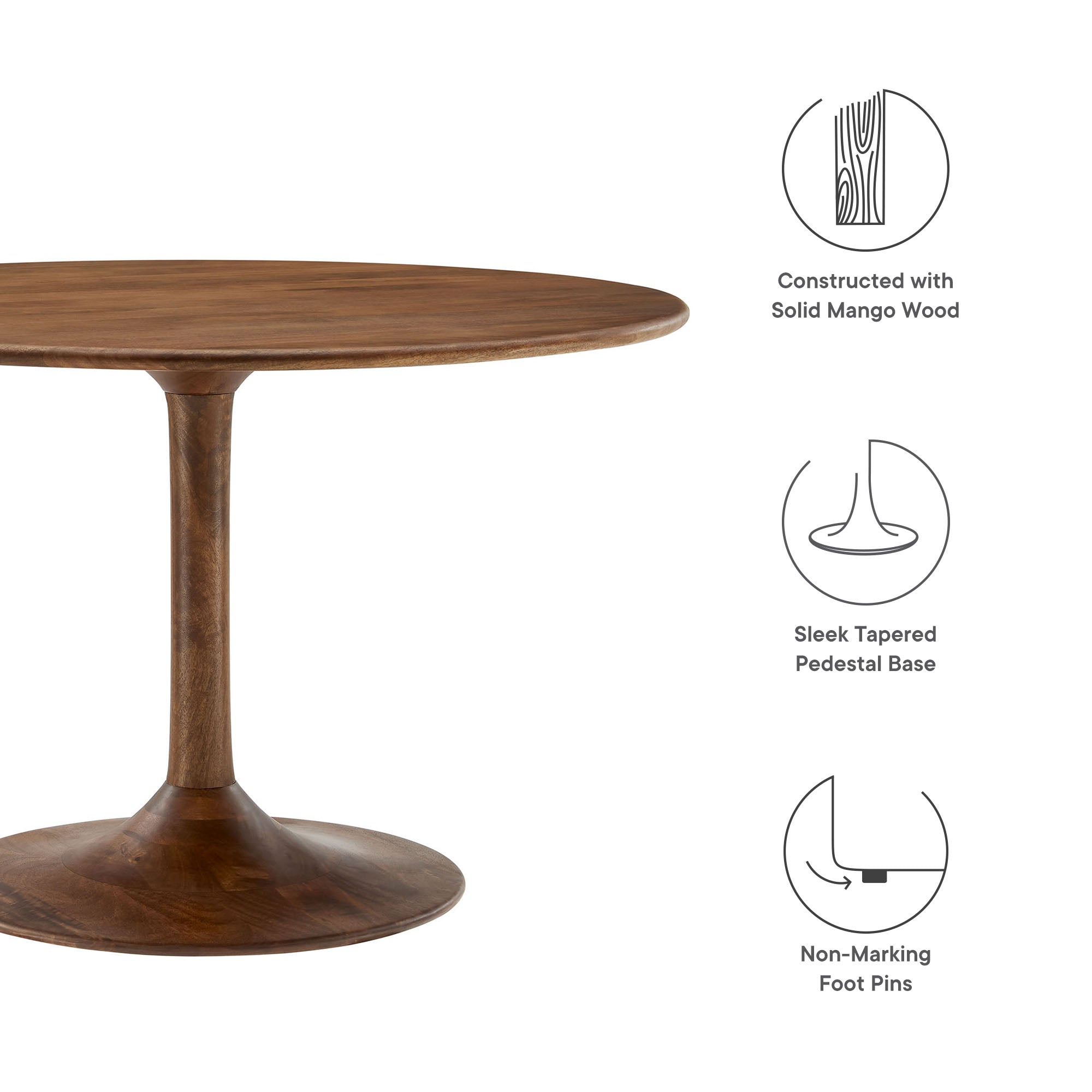 Lippa 48&quot; Round Solid Wood Dining Table By HouseBean