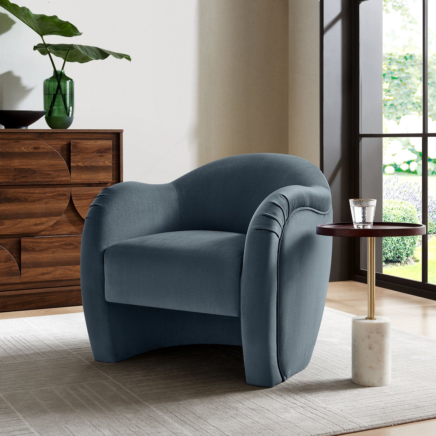 Compose Performance Velvet Accent Chair By HouseBean