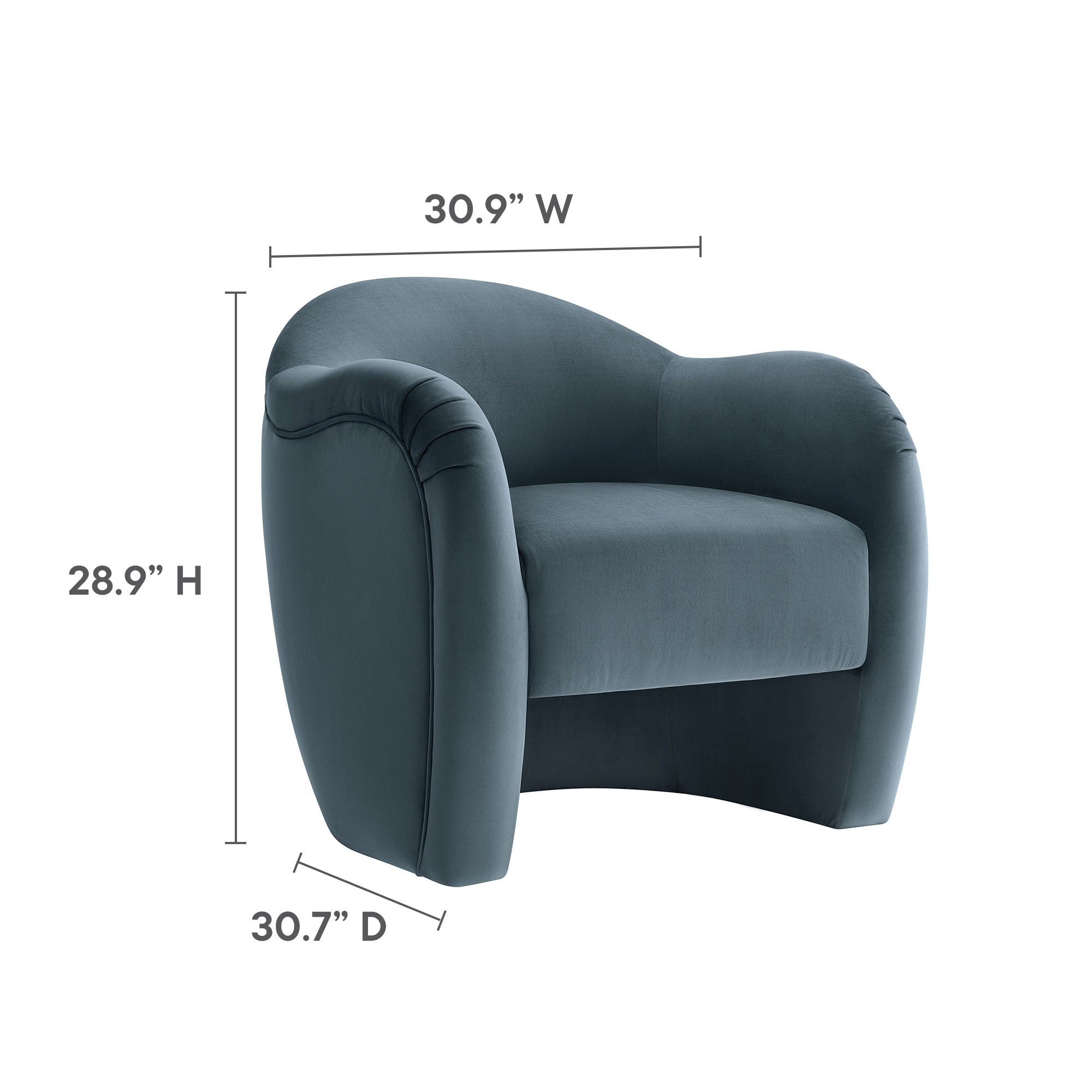 Compose Performance Velvet Accent Chair By HouseBean