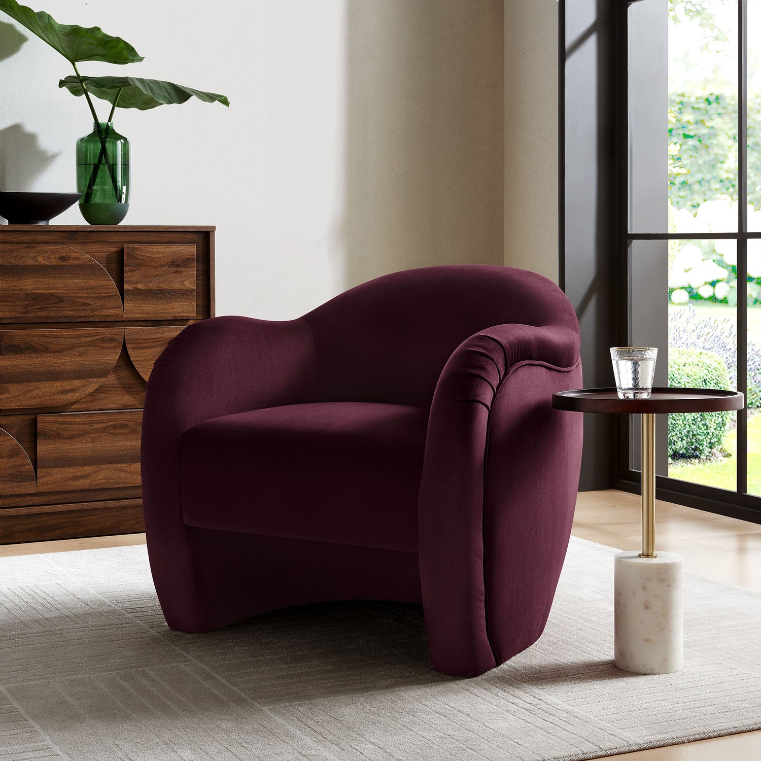 Compose Performance Velvet Accent Chair By HouseBean