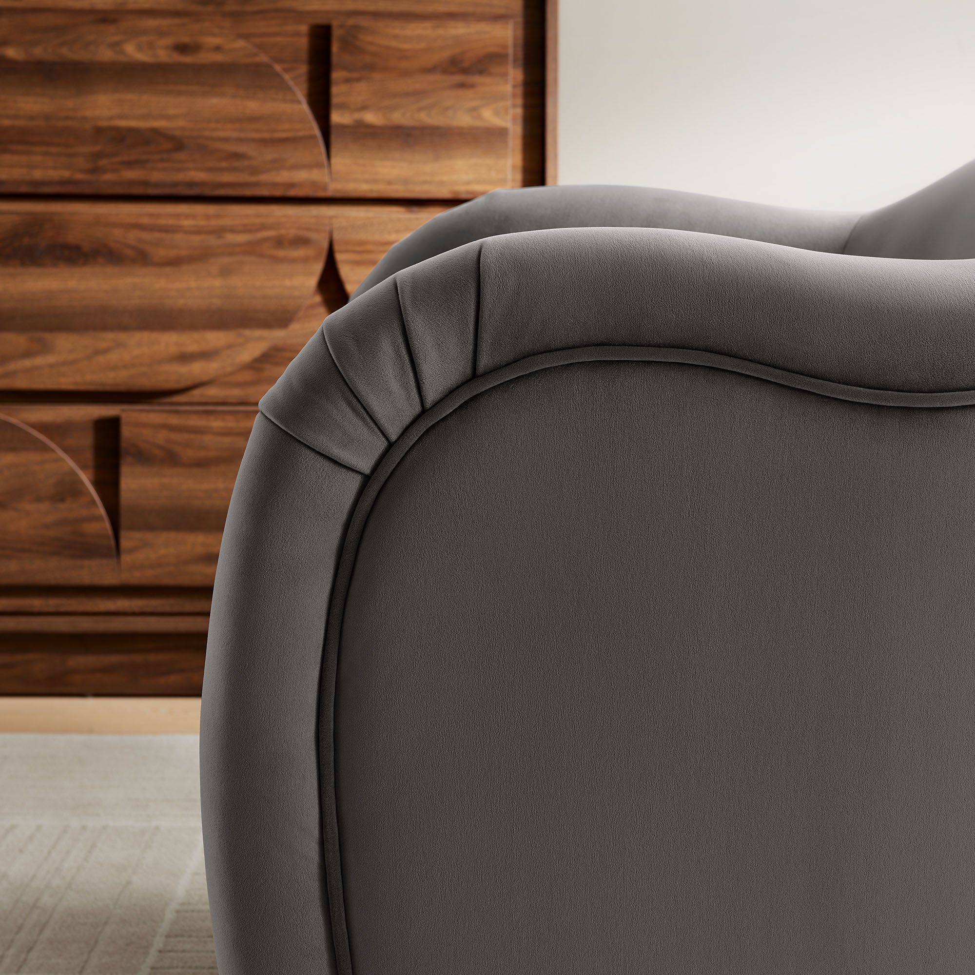 Compose Performance Velvet Accent Chair By HouseBean