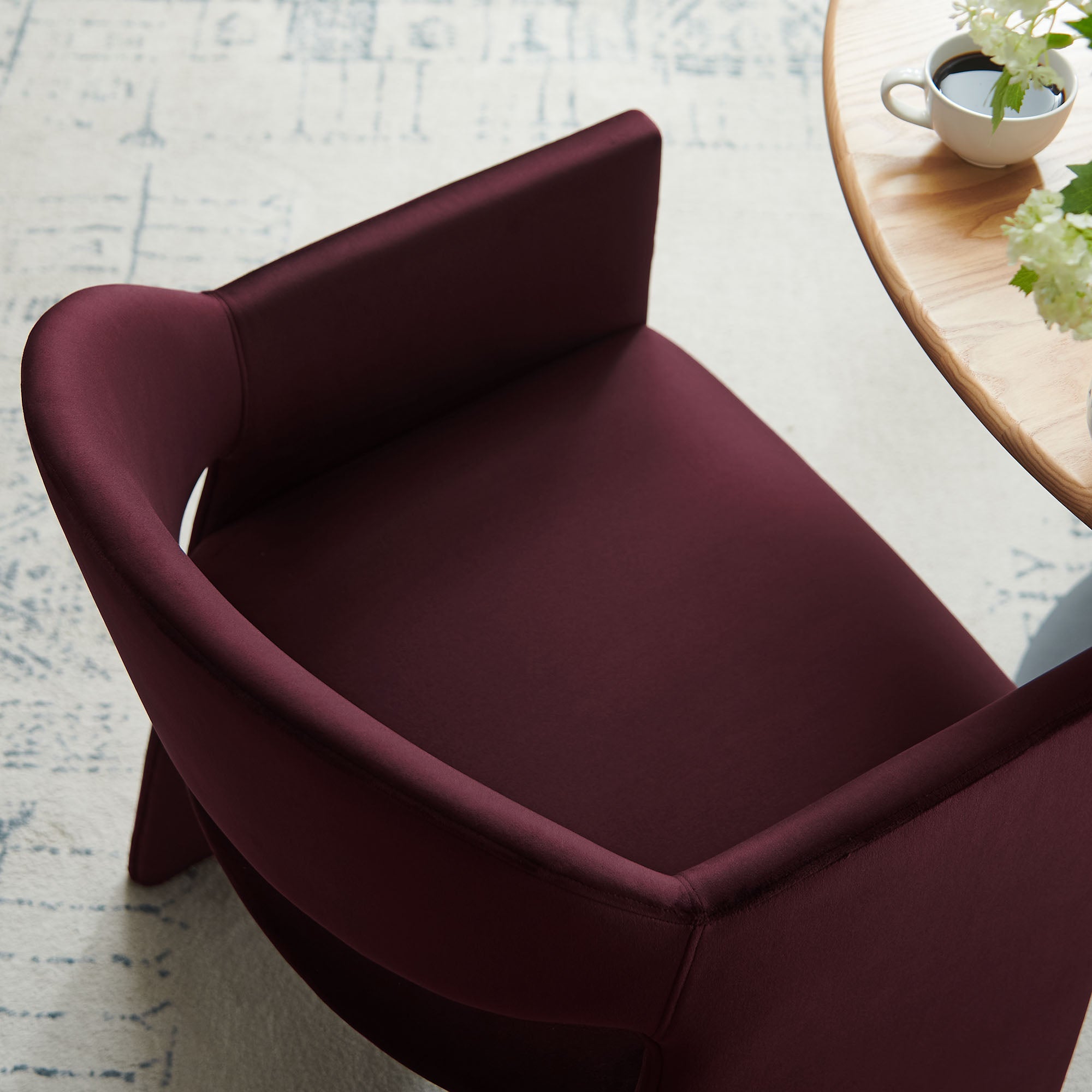 Talia Performance Velvet Dining Armchair By HouseBean