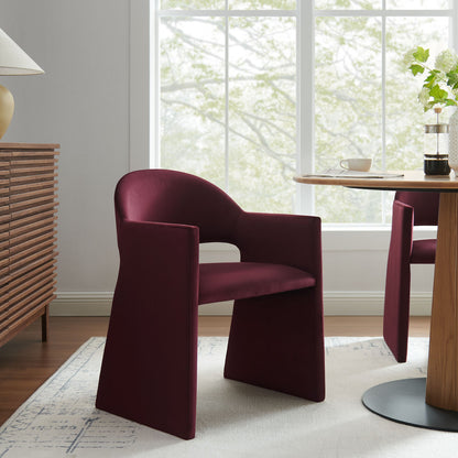 Talia Performance Velvet Dining Armchair By HouseBean