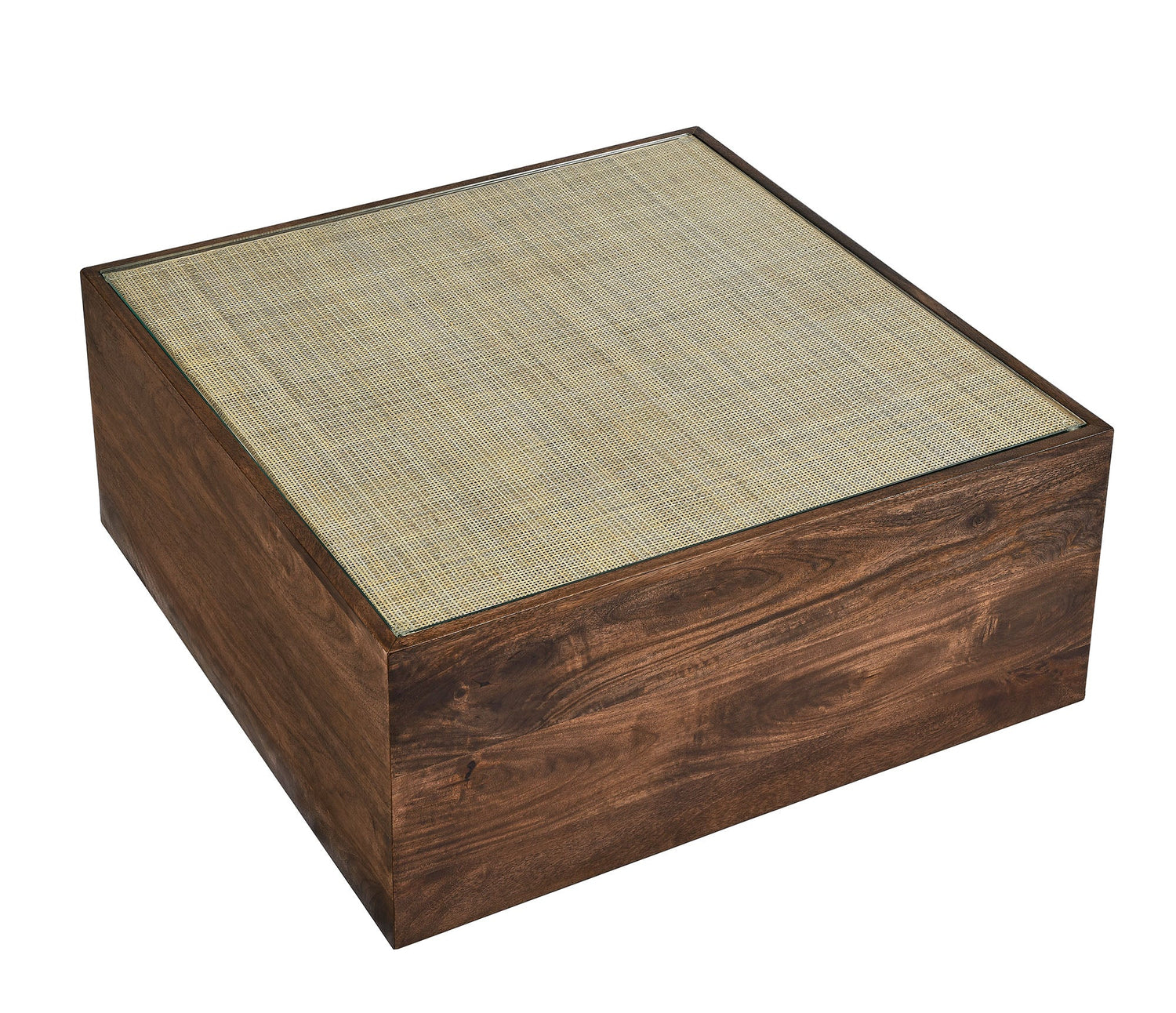 Truett Square Wood Rattan Coffee Table By HouseBean