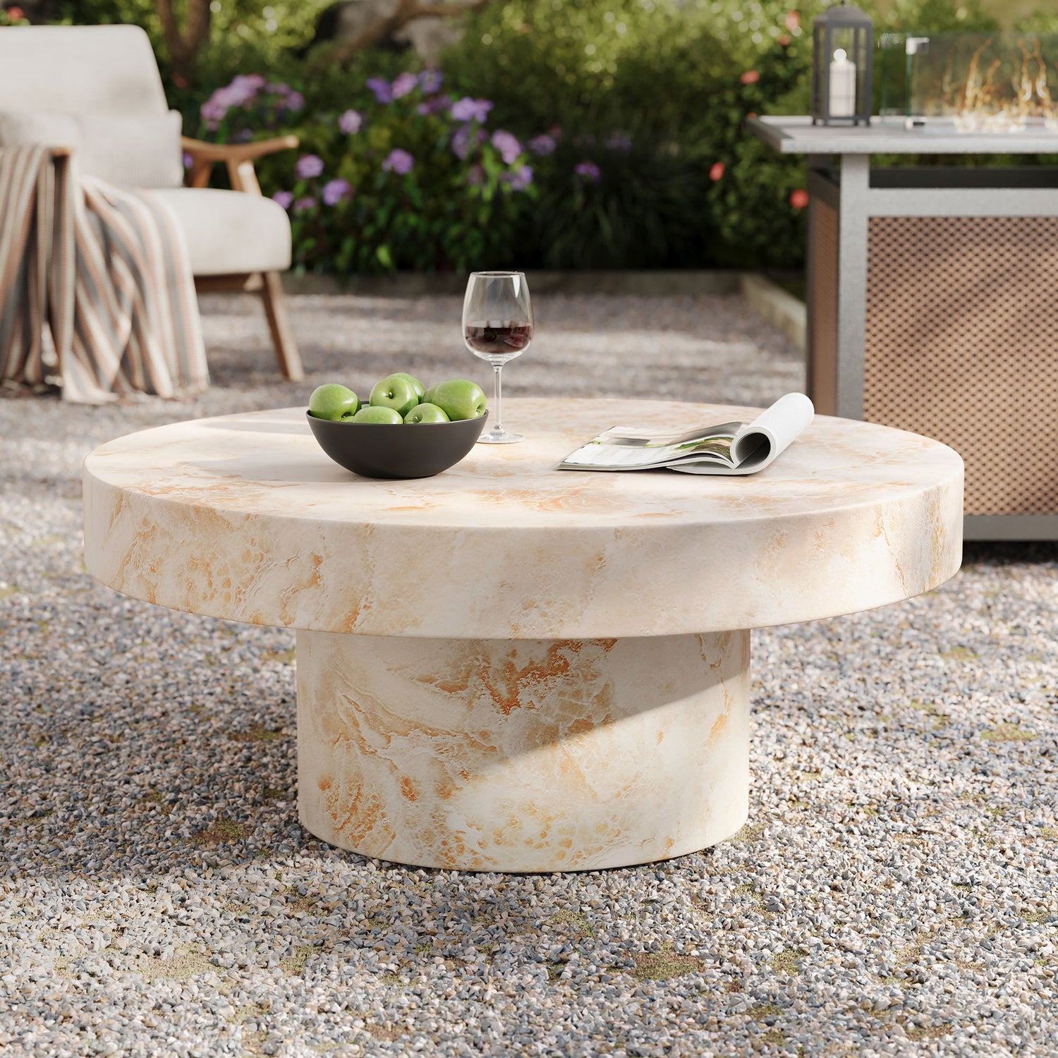 Alora Indoor - Outdoor Patio Concrete Round Coffee Table by Modway