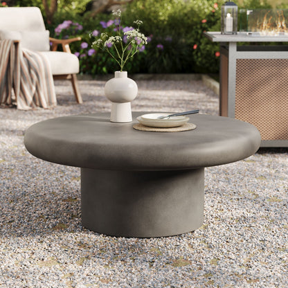 Argos Indoor - Outdoor Patio Concrete Round Coffee Table by Modway