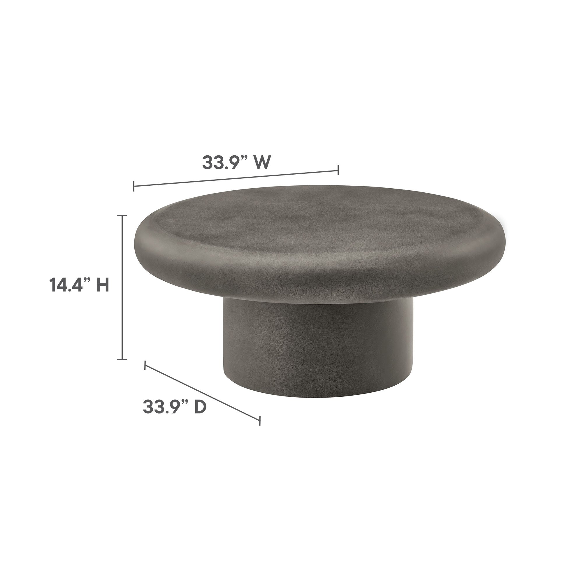 Argos Indoor - Outdoor Patio Concrete Round Coffee Table by Modway