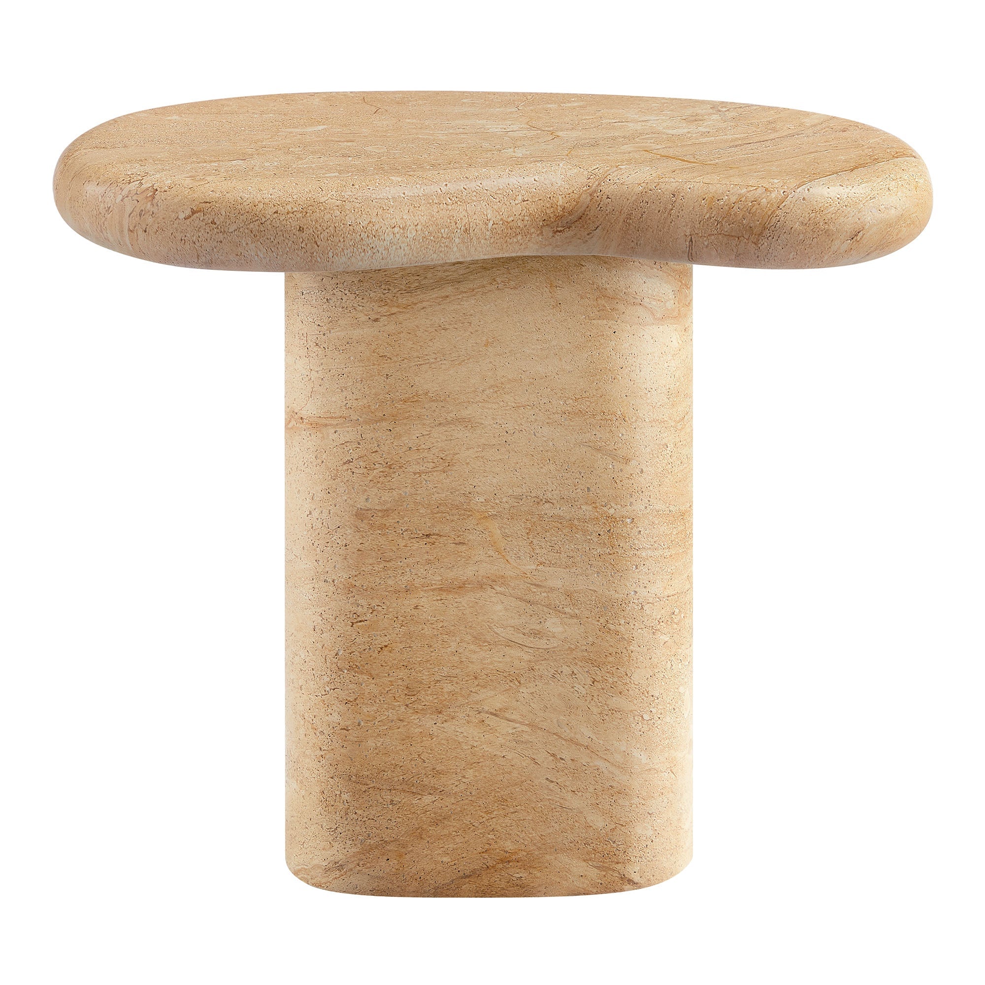 Elowen Indoor - Outdoor Patio Textured Faux Travertine Side Table by Modway