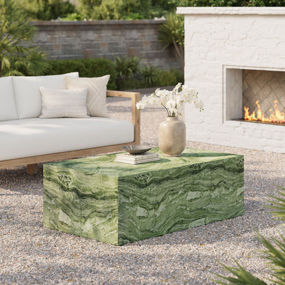 Jordana Square Plinth Indoor - Outdoor Patio Concrete Coffee Table by Modway