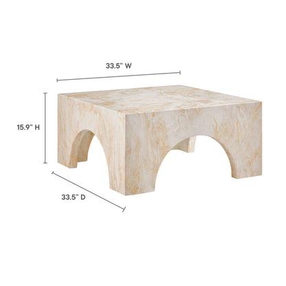 Valen Indoor - Outdoor Patio Arched Concrete Coffee Table by Modway