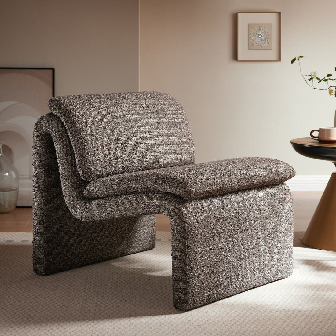 Dune Boucle Upholstered Armless Accent Chair by Modway