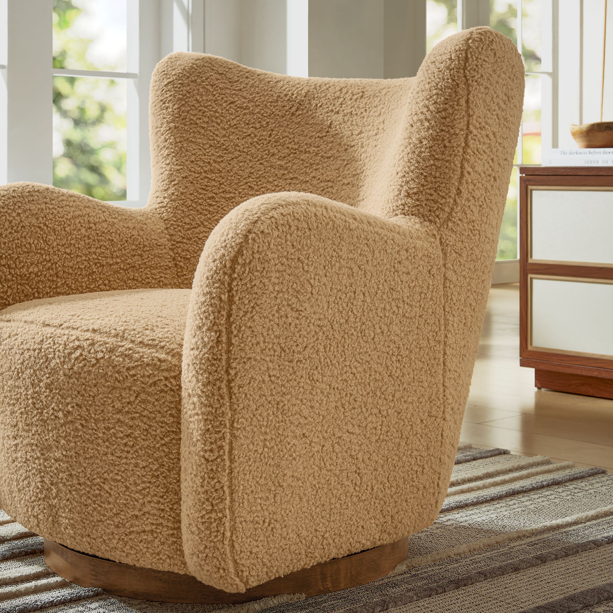 Montrose Wingback Sherpa Swivel Accent Chair by Modway