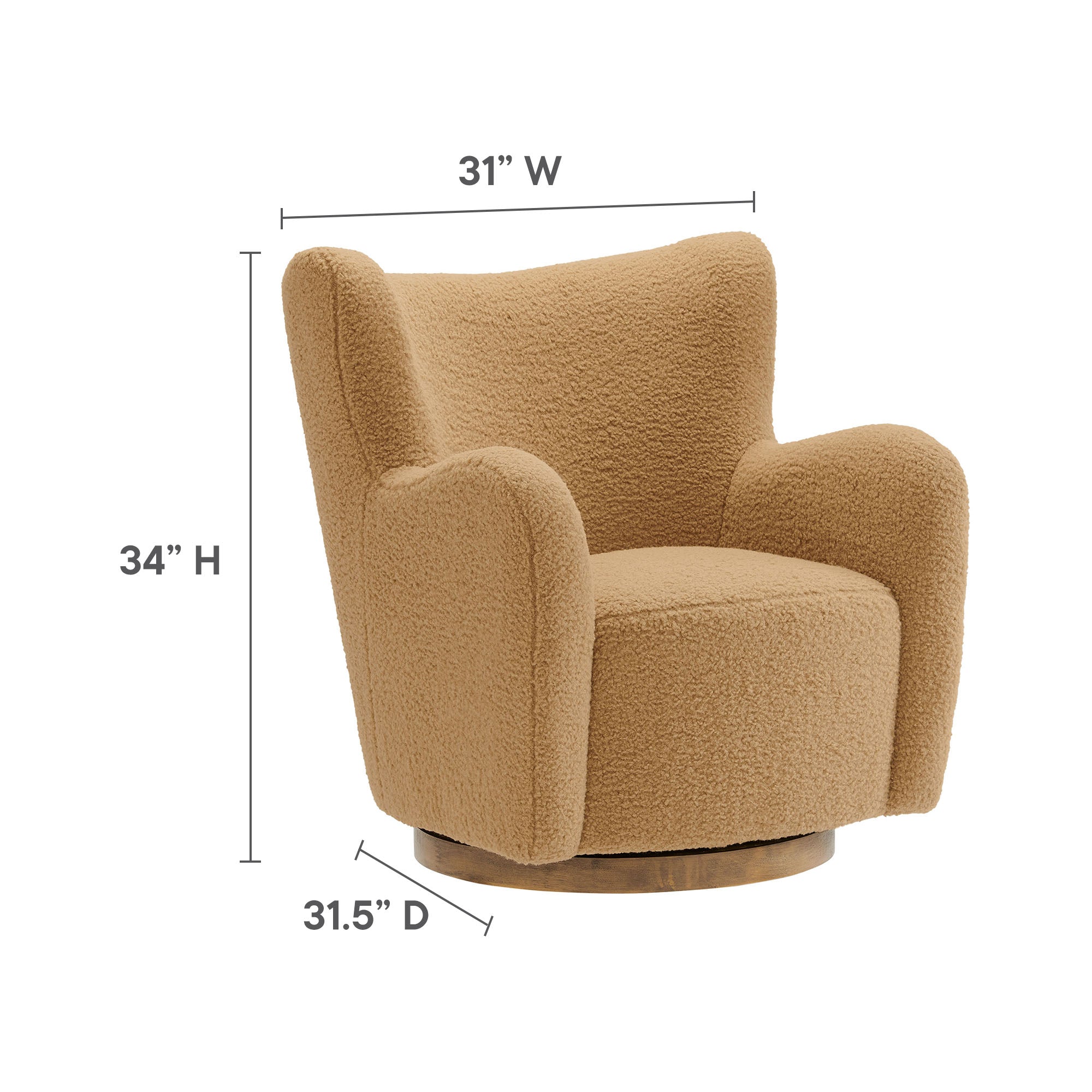 Montrose Wingback Sherpa Swivel Accent Chair by Modway