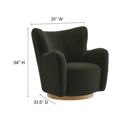 Montrose Wingback Sherpa Swivel Accent Chair by Modway