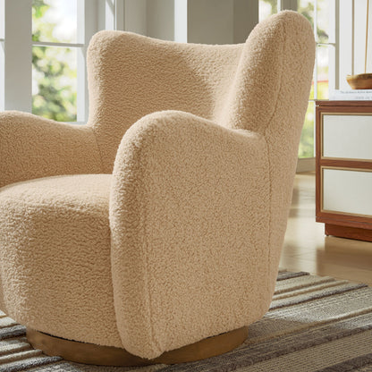 Montrose Wingback Sherpa Swivel Accent Chair by Modway