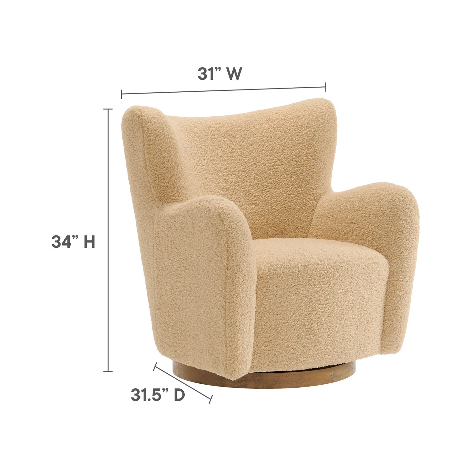 Montrose Wingback Sherpa Swivel Accent Chair by Modway