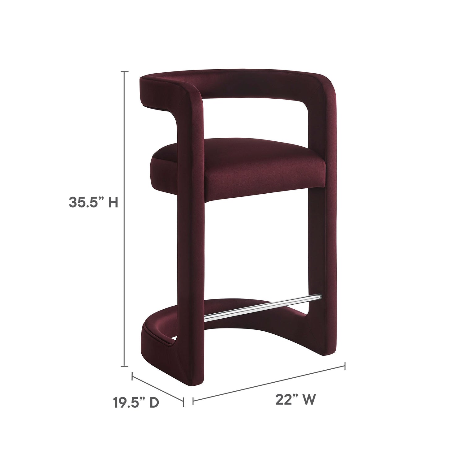 Winslow Performance Velvet Counter Stool by Modway