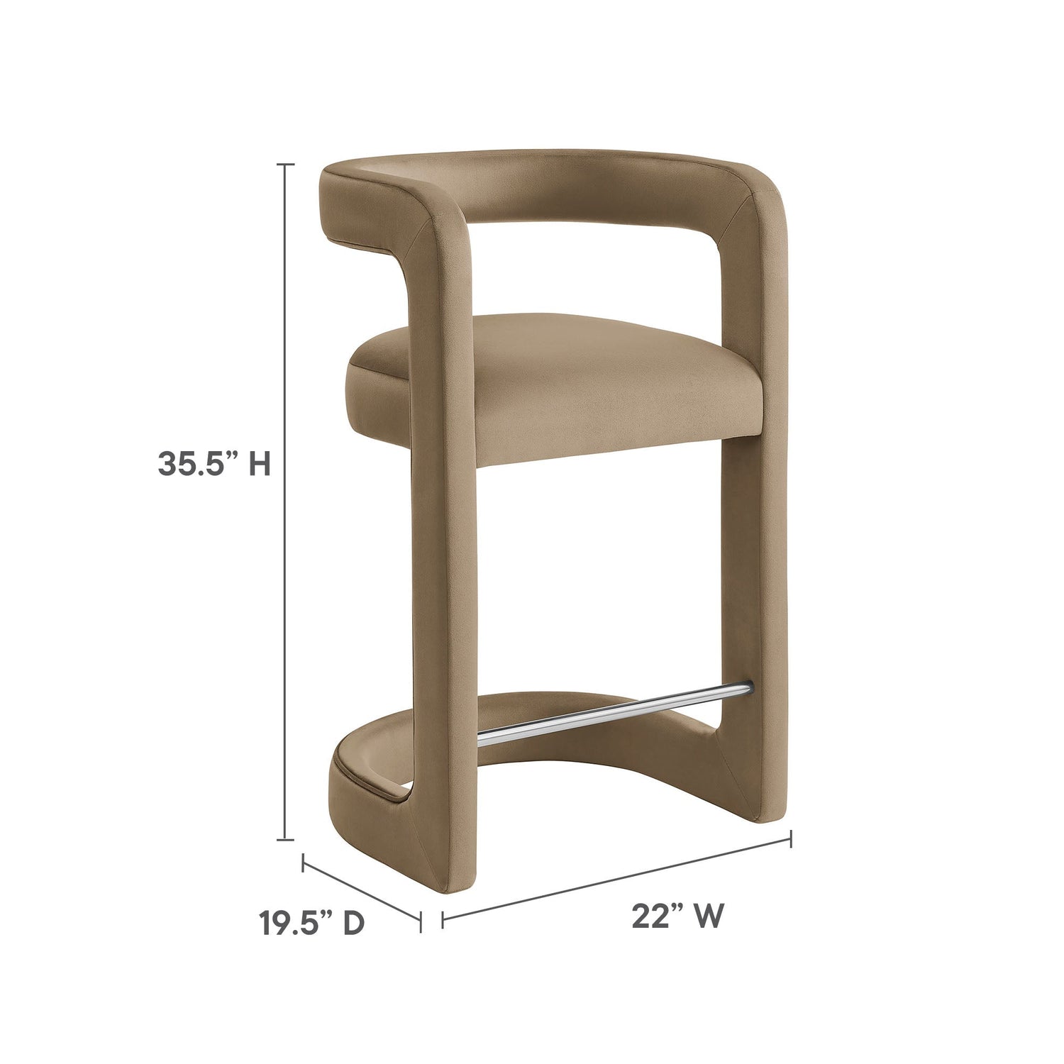 Winslow Performance Velvet Counter Stool by Modway