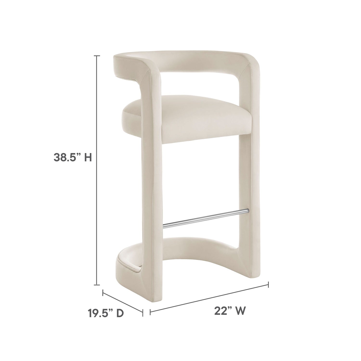 Winslow Performance Velvet Bar Stool by Modway