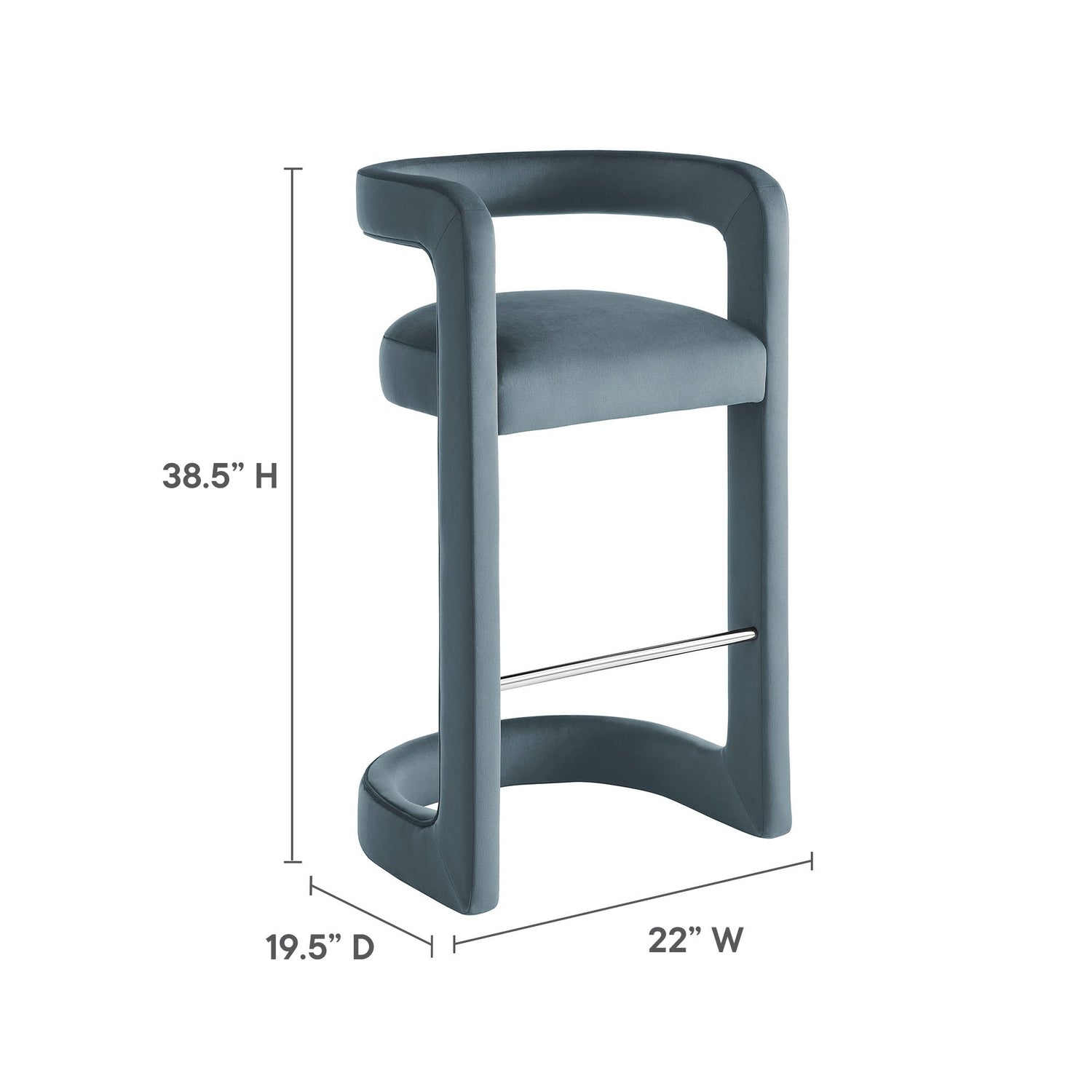 Winslow Performance Velvet Bar Stool by Modway