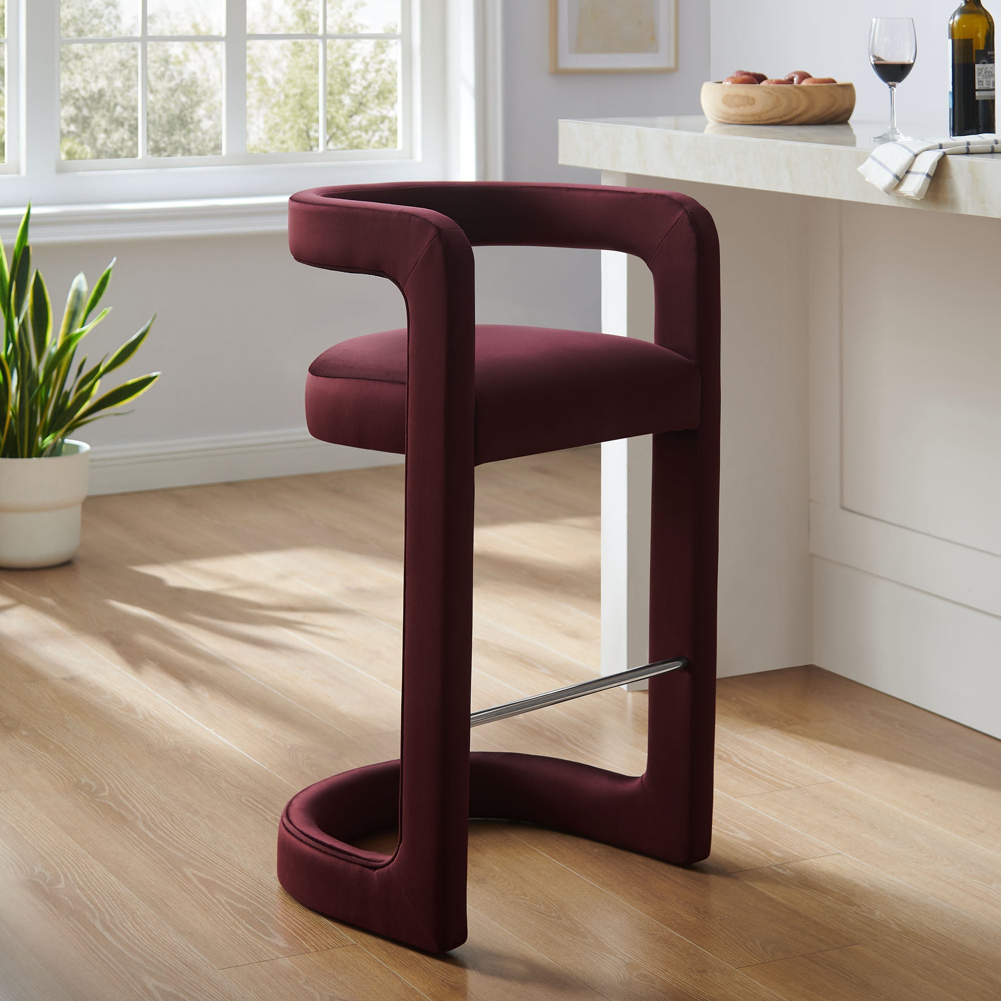 Winslow Performance Velvet Bar Stool by Modway