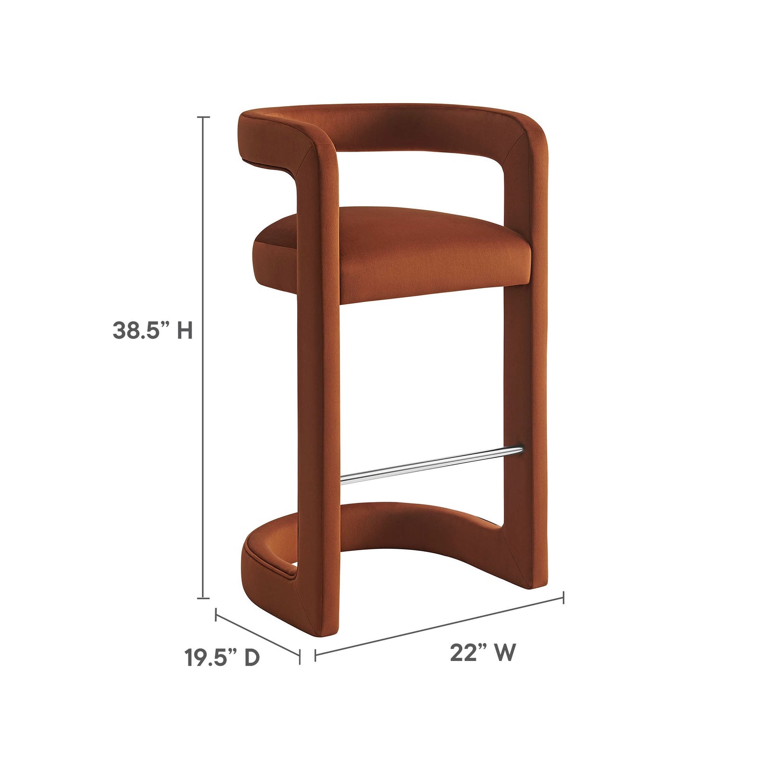 Winslow Performance Velvet Bar Stool by Modway