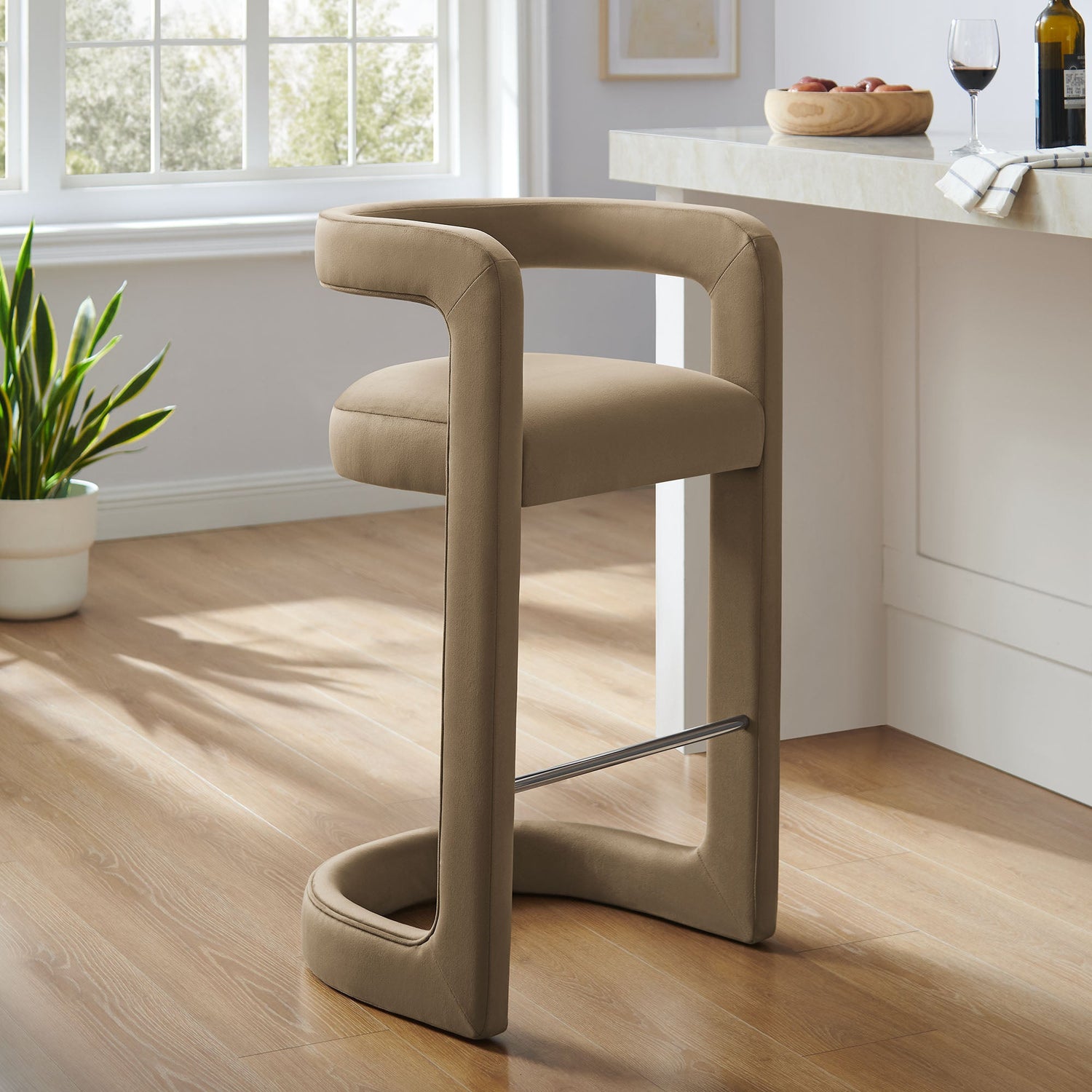 Winslow Performance Velvet Bar Stool by Modway