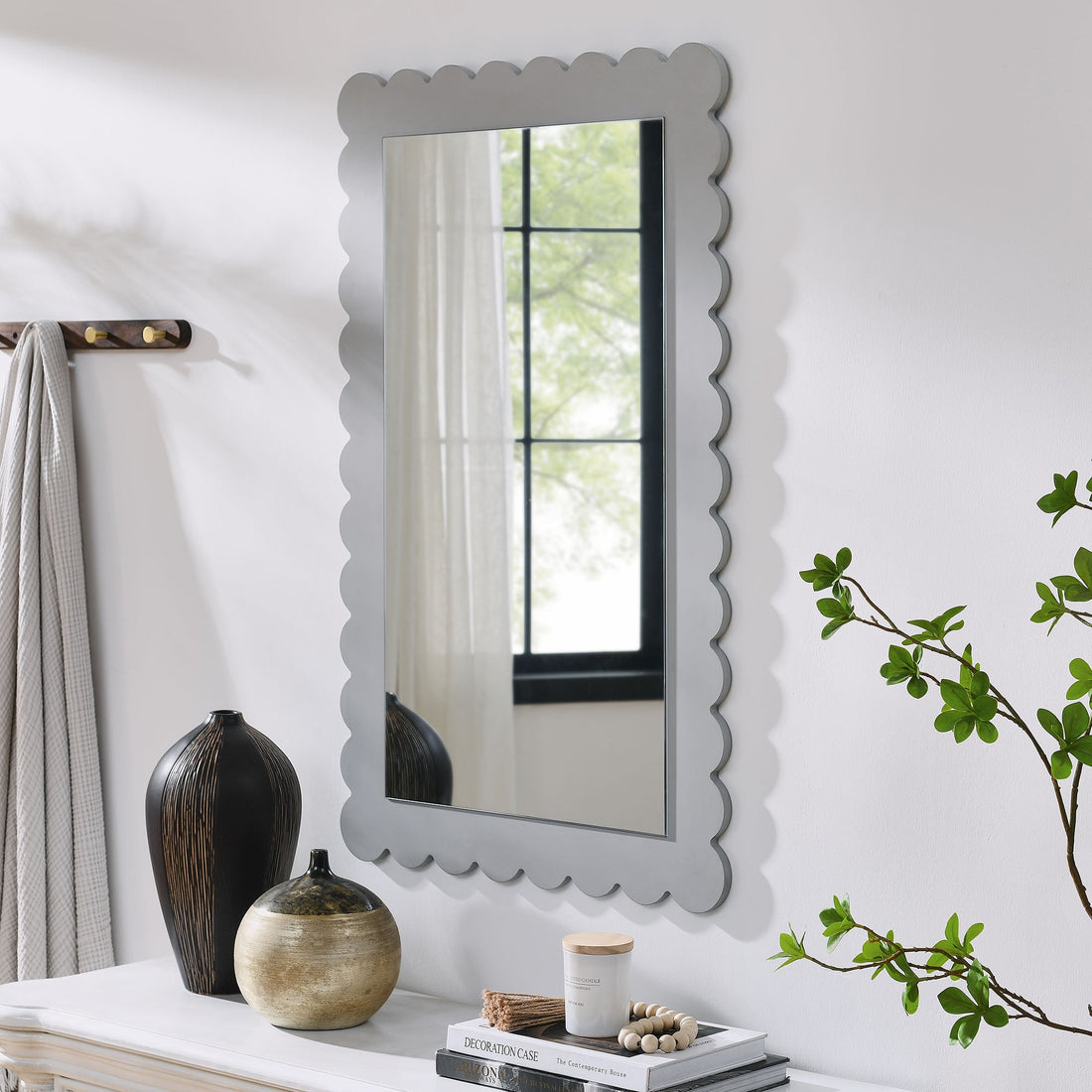 Emmeline Scalloped Rectangle Wall Mirror By HouseBean