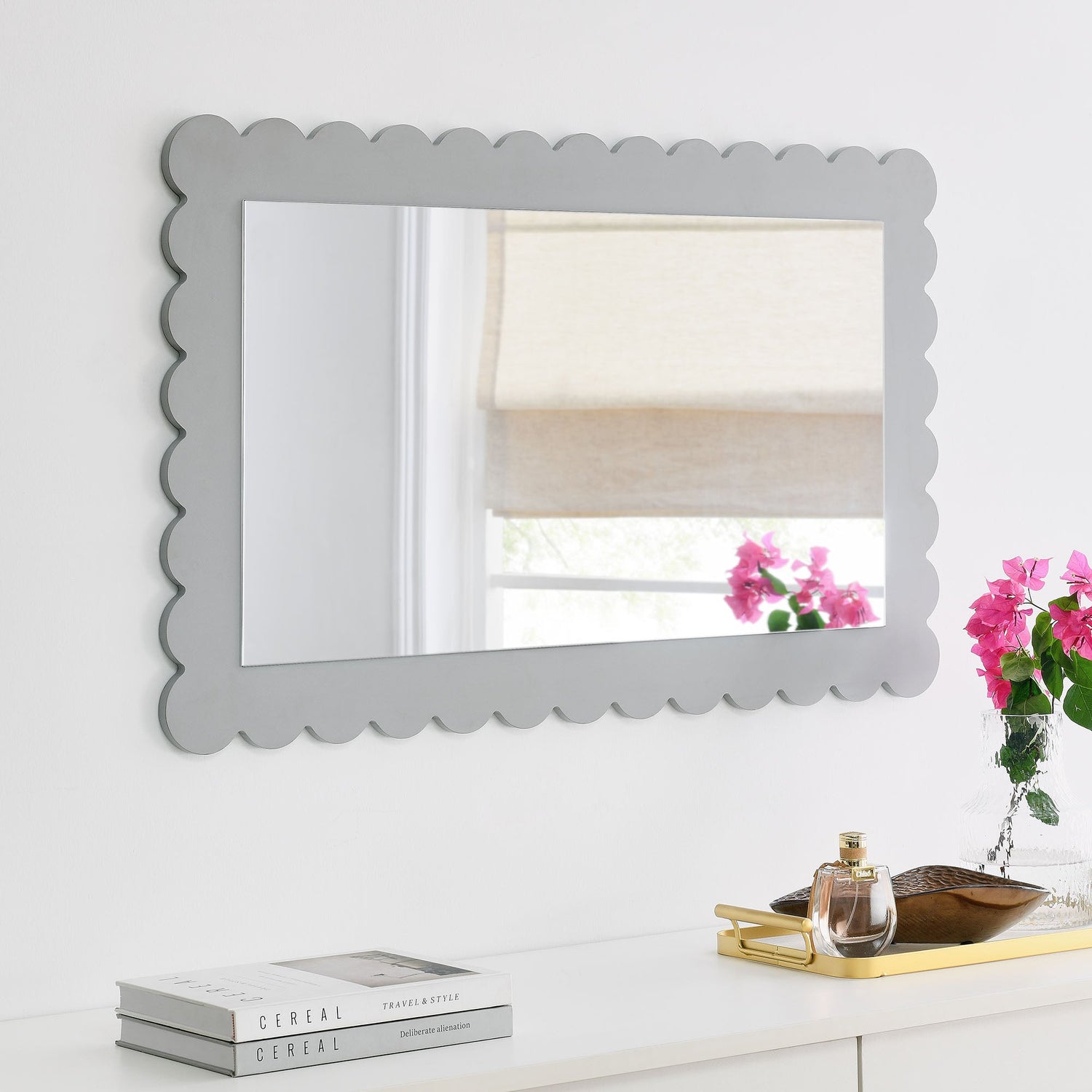 Emmeline Scalloped Rectangle Wall Mirror By HouseBean