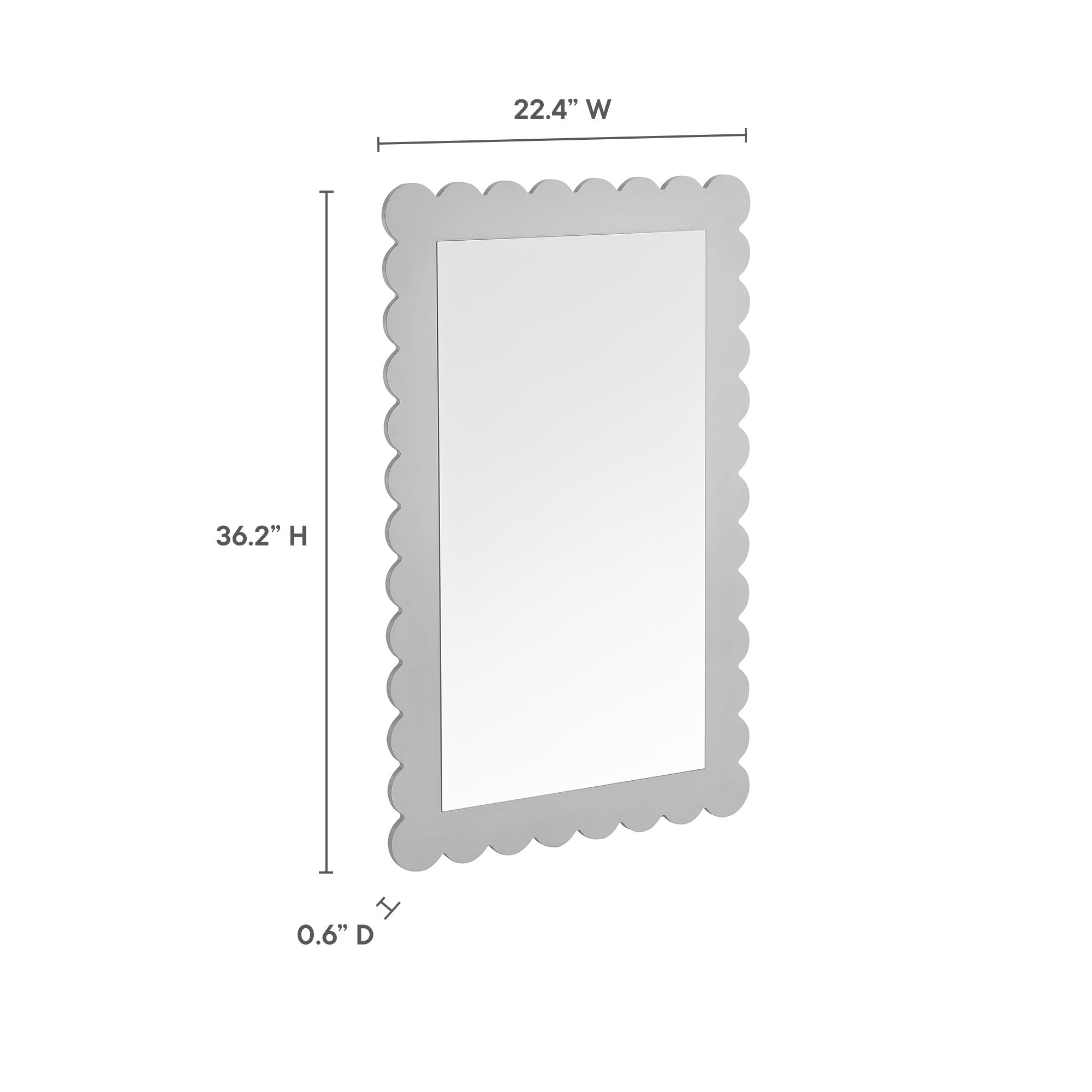 Emmeline Scalloped Rectangle Wall Mirror By HouseBean