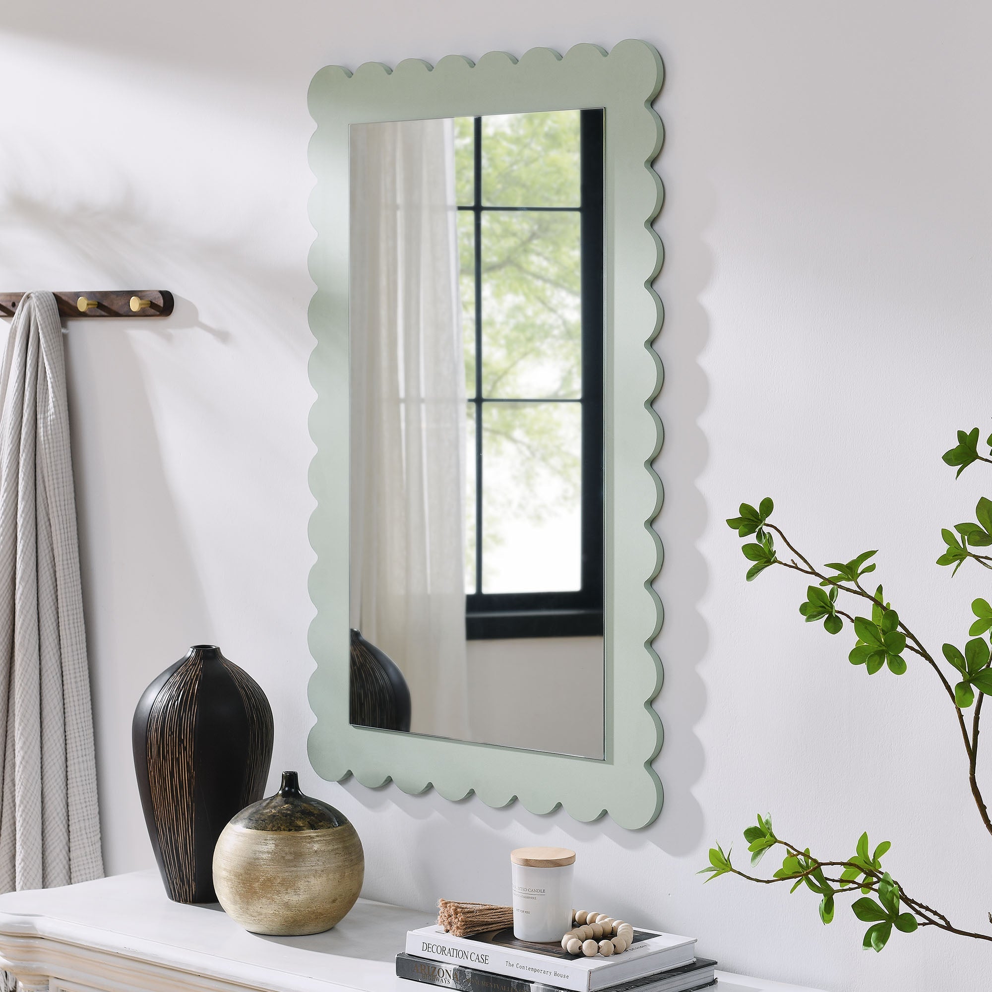 Emmeline Scalloped Rectangle Wall Mirror By HouseBean