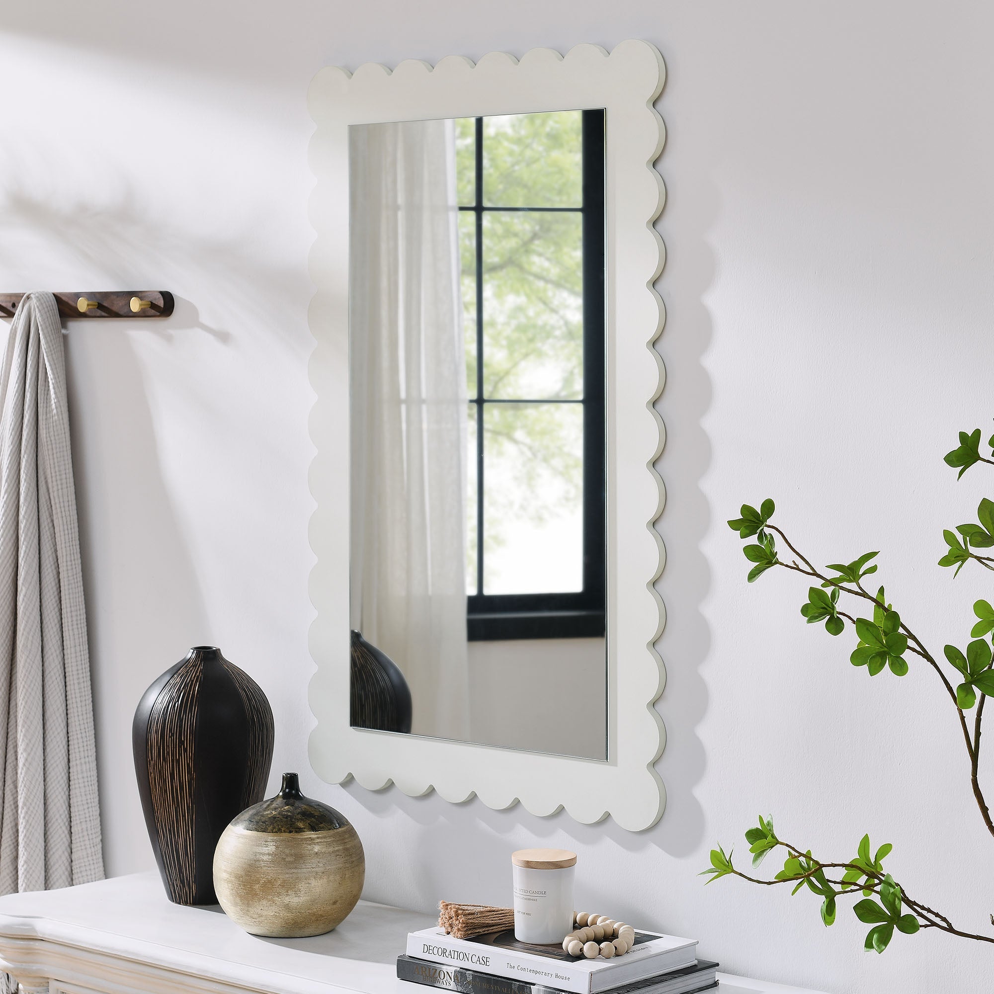 Emmeline Scalloped Rectangle Wall Mirror By HouseBean