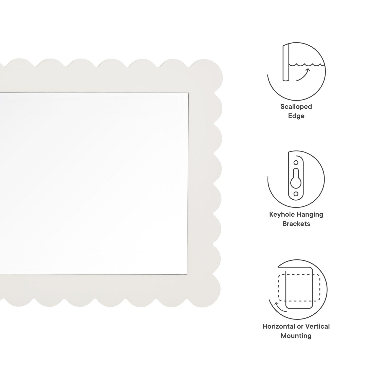 Emmeline Scalloped Rectangle Wall Mirror By HouseBean