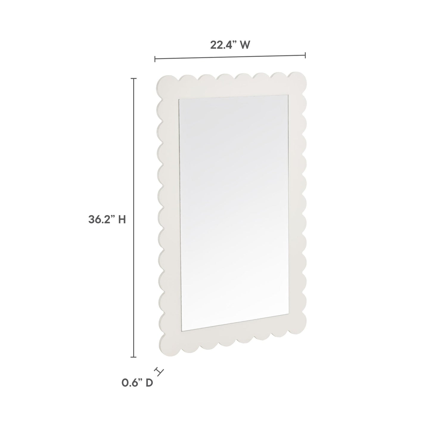 Emmeline Scalloped Rectangle Wall Mirror By HouseBean