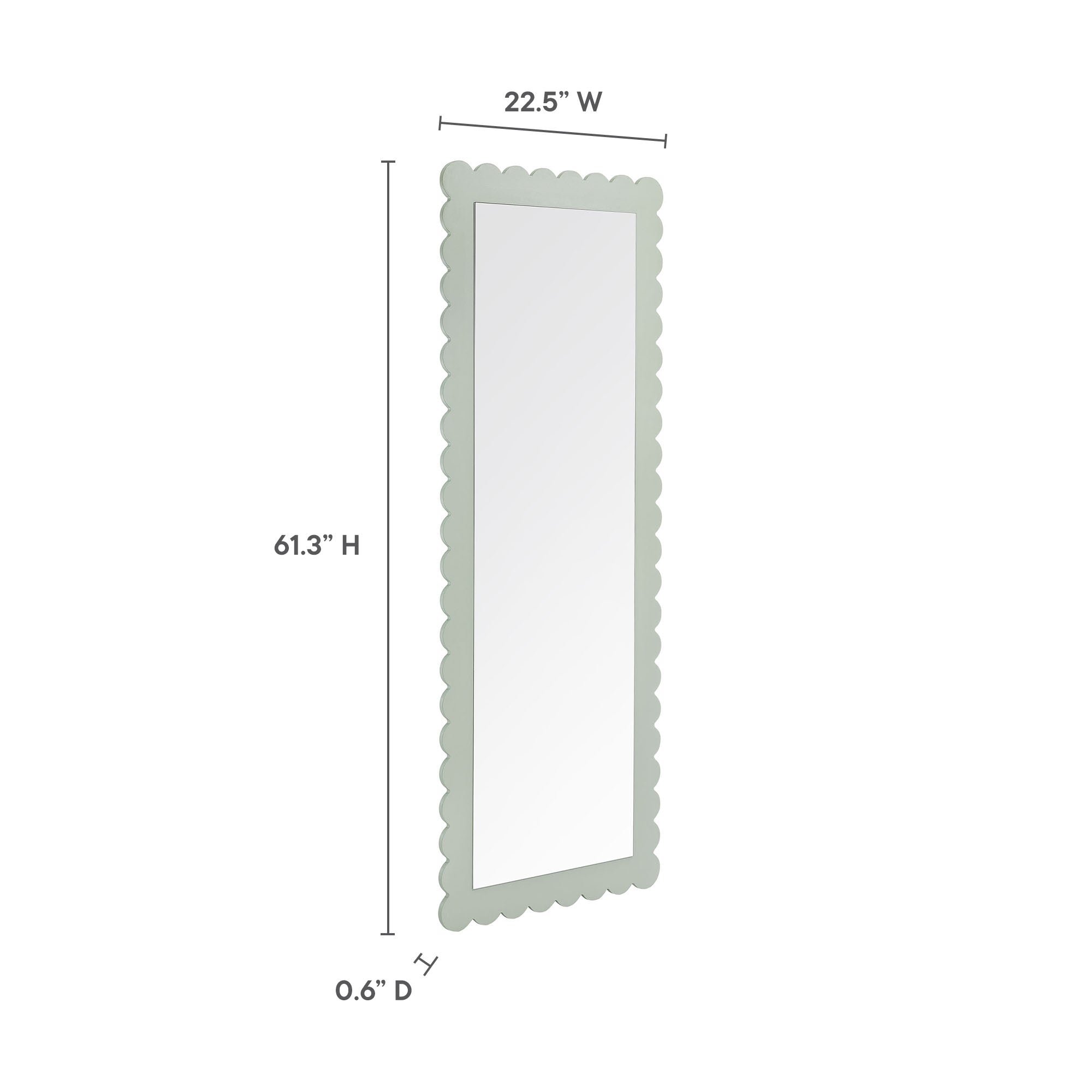 Emmeline Scalloped Rectangle Floor Mirror By HouseBean