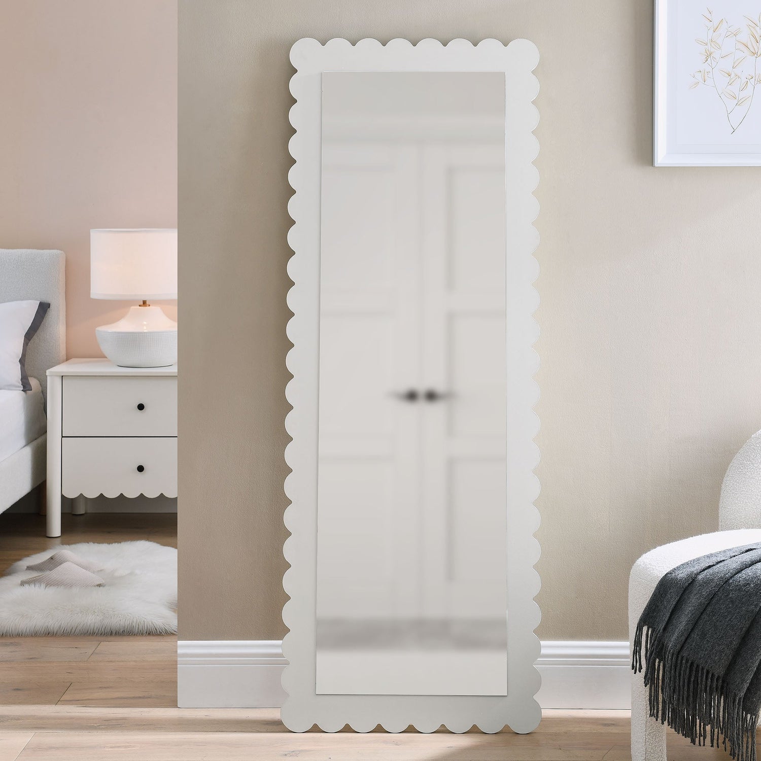 Emmeline Scalloped Rectangle Floor Mirror By HouseBean