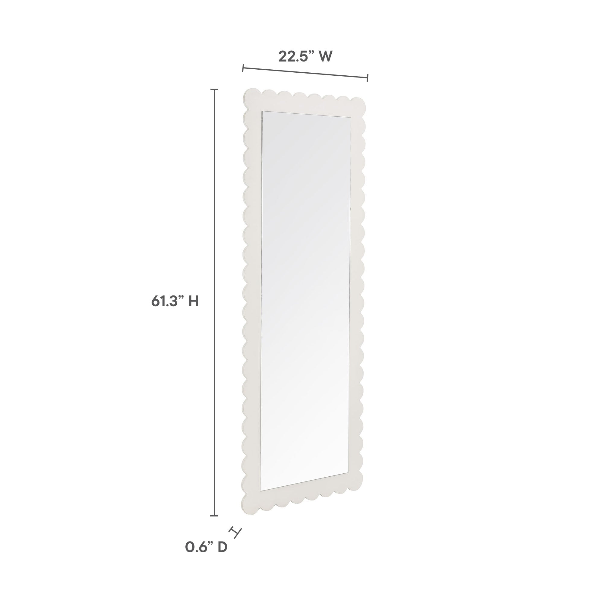 Emmeline Scalloped Rectangle Floor Mirror By HouseBean